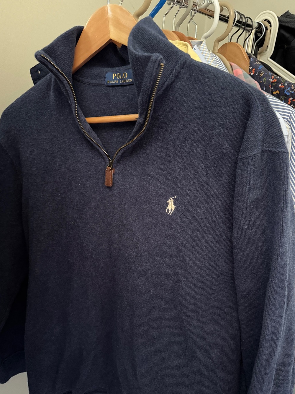 Polo Ralph Lauren – Quarter Zip Sweater – Men’s M – 100% Cotton Navy